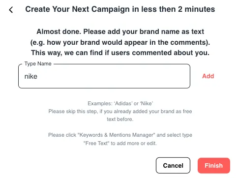 Add Brand name as text