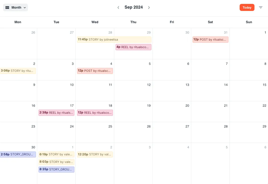 Kampagnen Managment - Kalender Übersicht