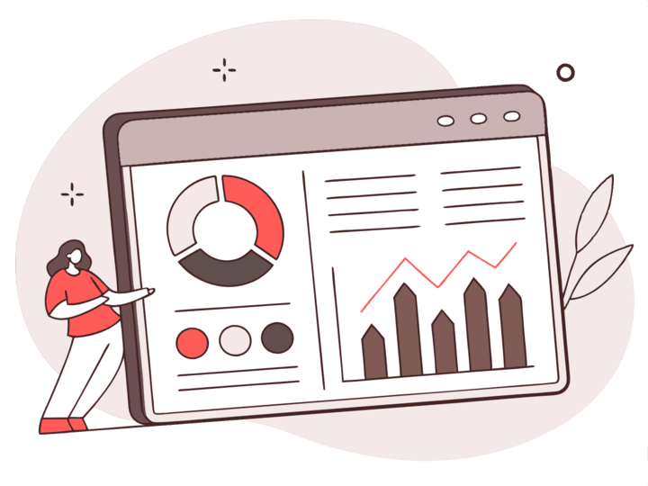 A dashboard on which various graphs can be seen with campaign KPIs for influencer marketing