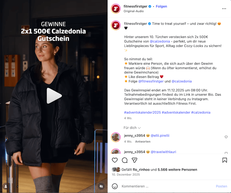Content Piece von Fitness First für den influData Blogartikel zu den Top 20 Fitness Brands